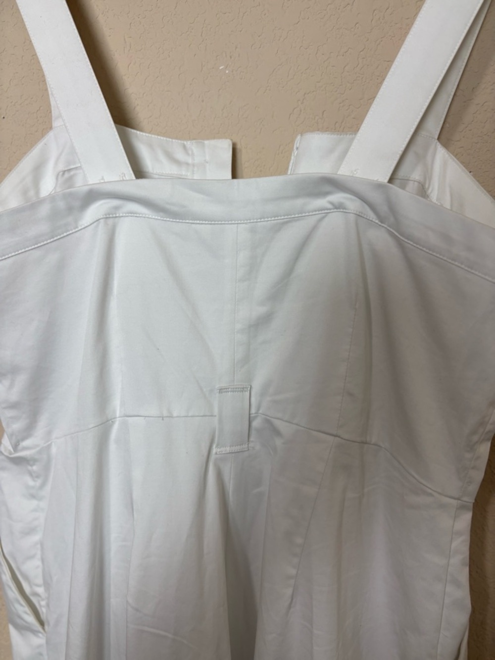 Banana Republic White Sleeveless Cotton Wideleg Cotton blend Jumpsuit Size 8 - Picture 11 of 16